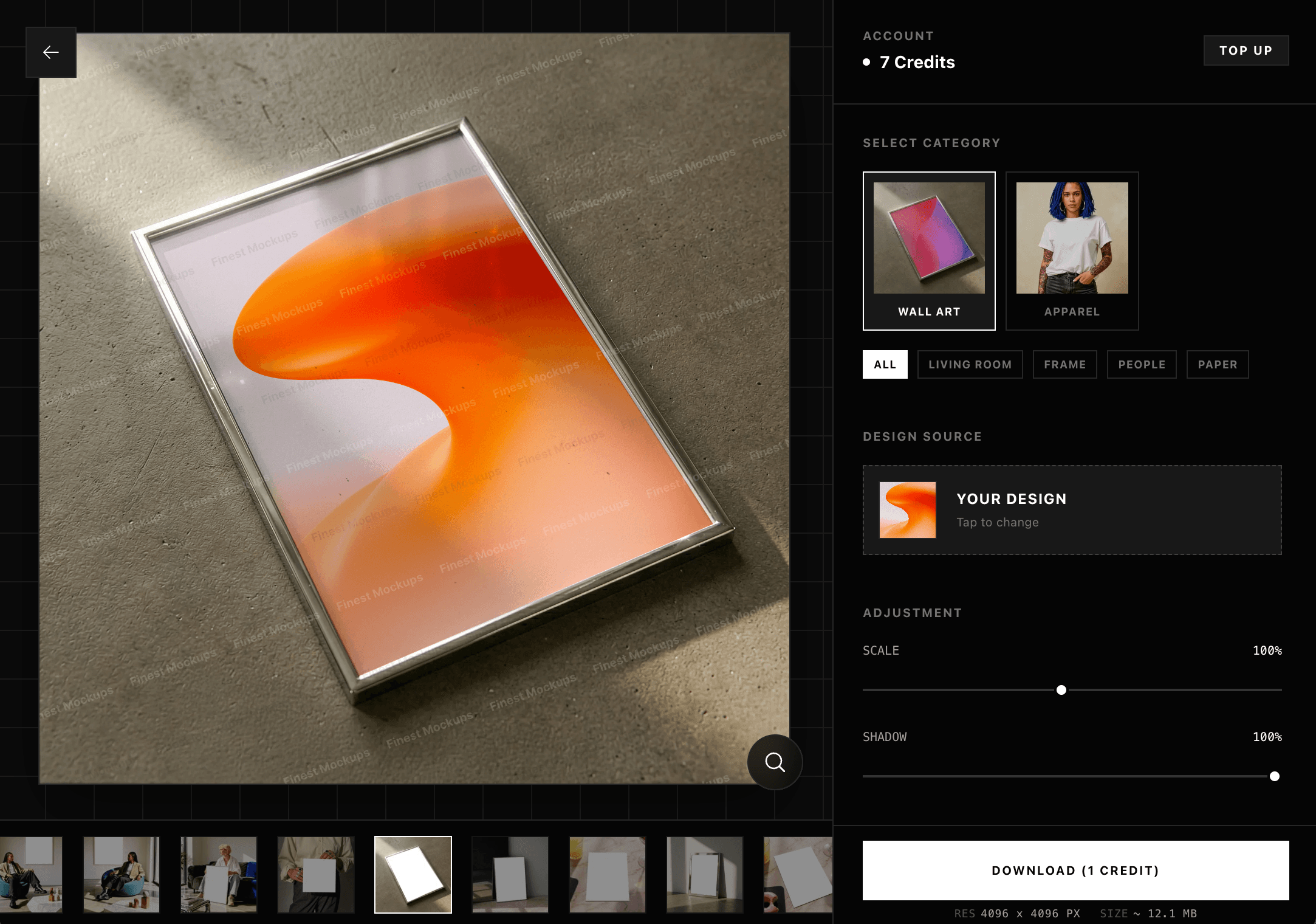 Finest Mockups Dashboard